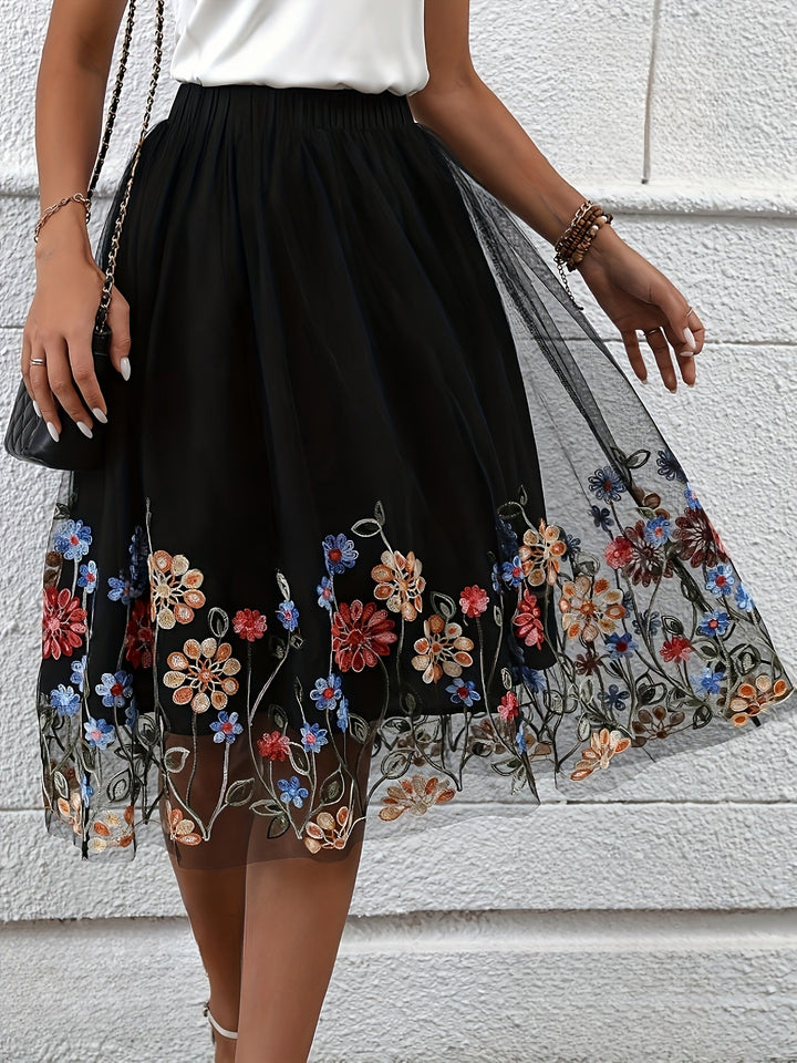 Elegante Dames Midi Rok met Bloemenprint - Stijlvolle Reeva Mode