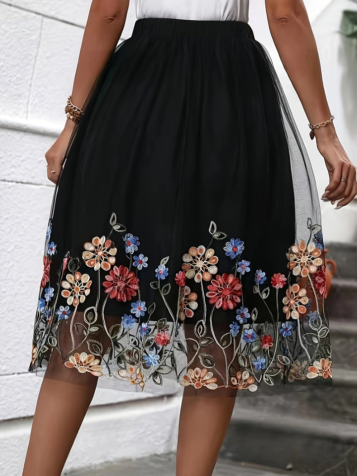 Elegante Dames Midi Rok met Bloemenprint - Stijlvolle Reeva Mode