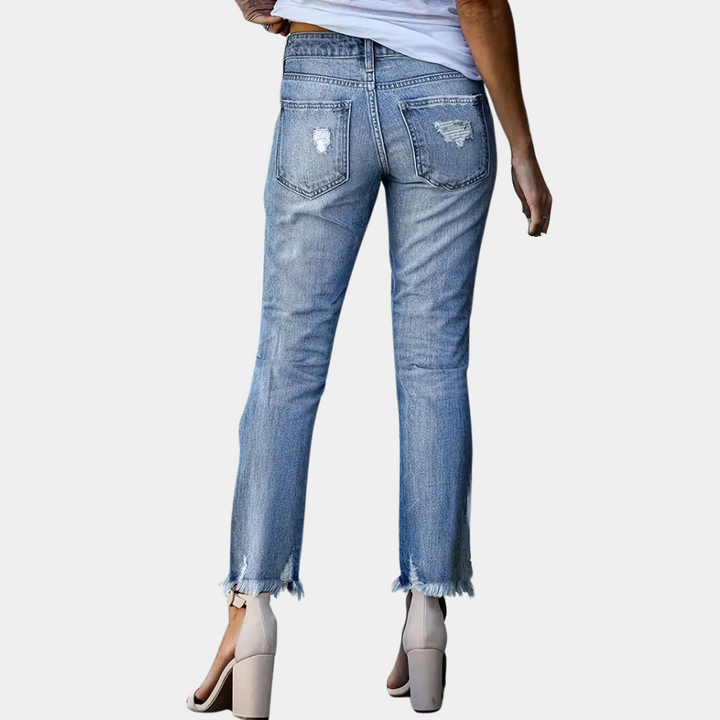 Aldina - Lässige Jeans im schicken und dezent gewaschenen Stil für Frauen