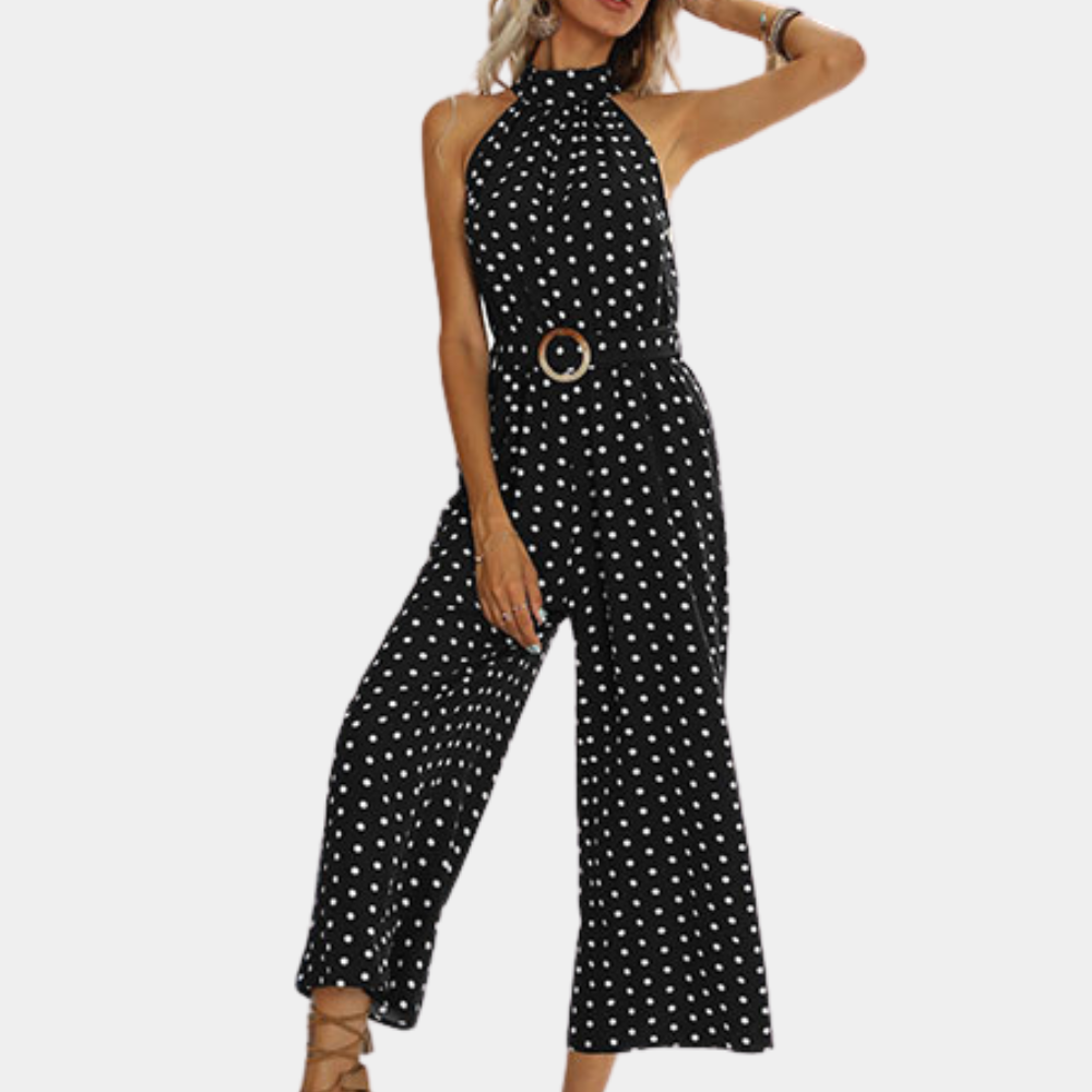 Eleganter Damen Jumpsuit mit schickem Halterneck
