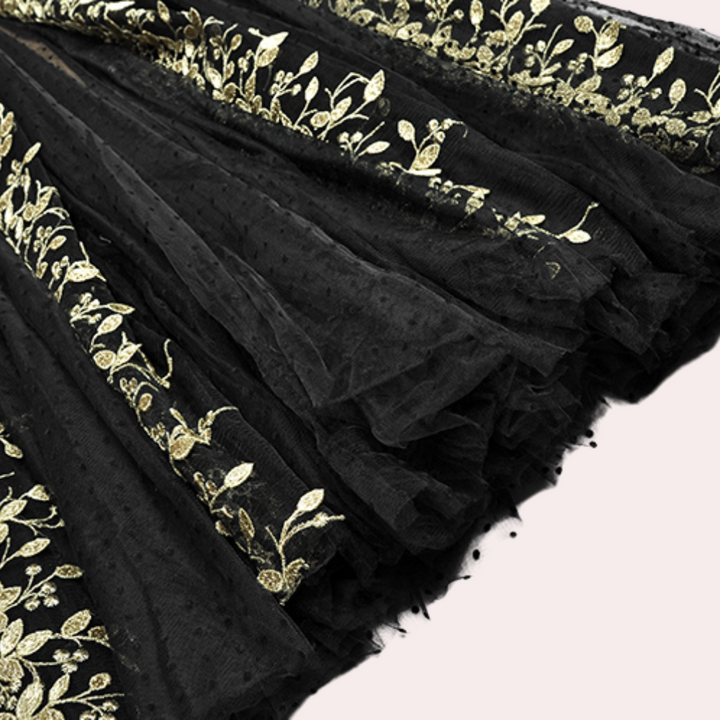 Eleanora - Stilvolle V-Ausschnitt Kleid mit Eleganten Akzenten
