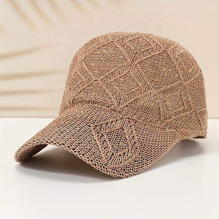 Malvina | Chique Gehaakte Mesh Cap met Luxueus Diamantpatroon voor een Stijlvolle Look