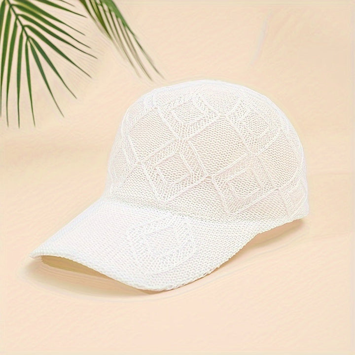 Malvina | Chique Gehaakte Mesh Cap met Luxueus Diamantpatroon voor een Stijlvolle Look